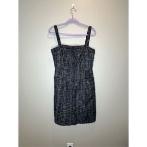 NWT Banana Republic Blue Tweed Button Front Dress Size 6